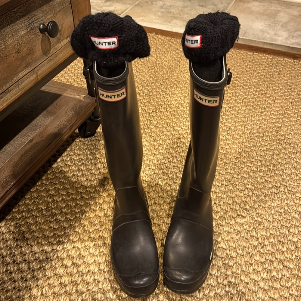 Hunter Tall Rainboots with Welly Knit Socks